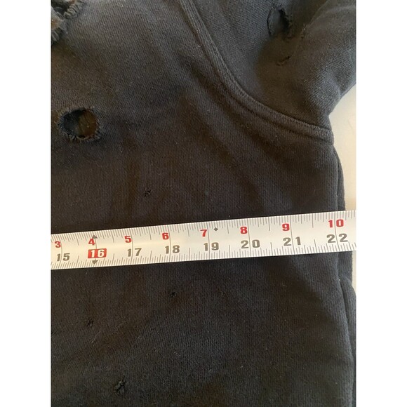 Givenchy Paris Men's Black Crewneck Small Distressed Holes - Picture 13 of 13